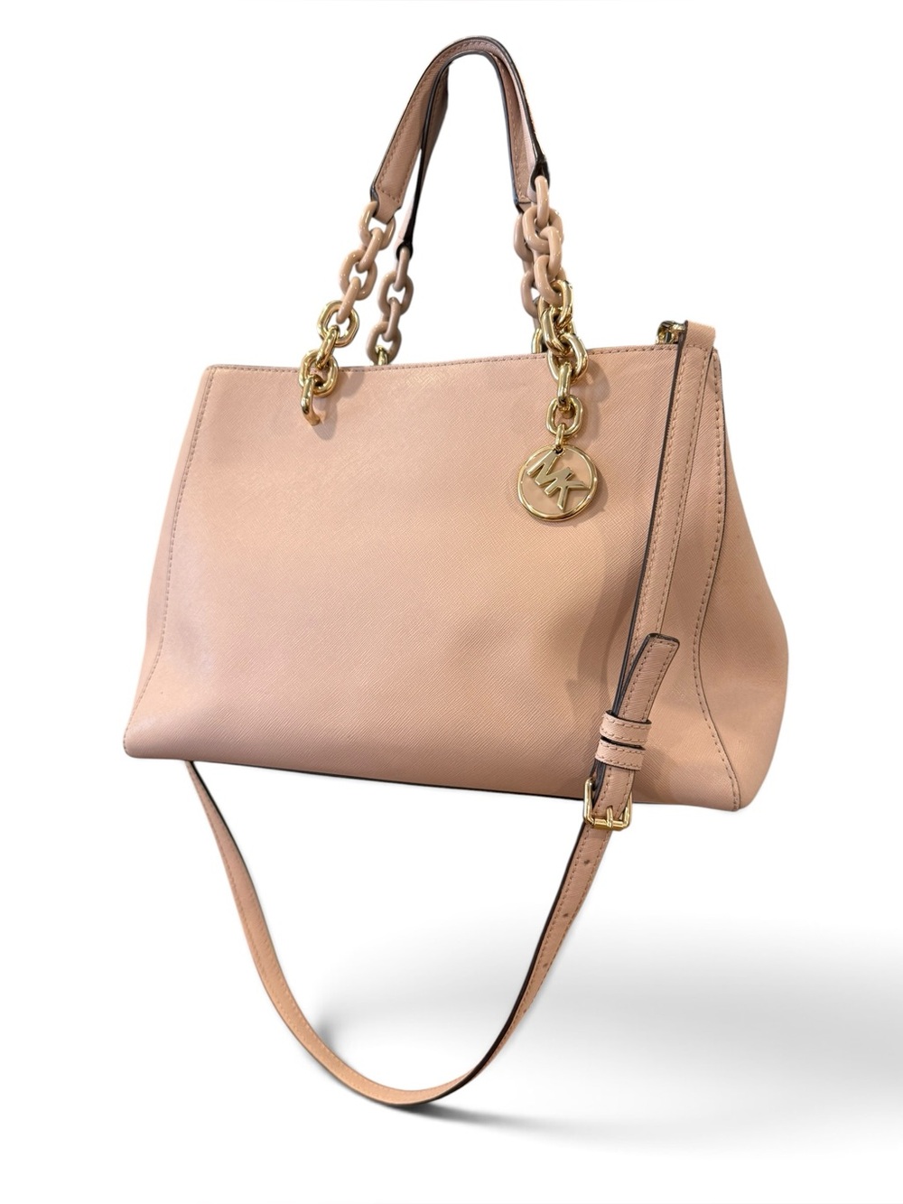 Michael Kors Cynthia Medium Saffiano Soft Pink Leather Satchel